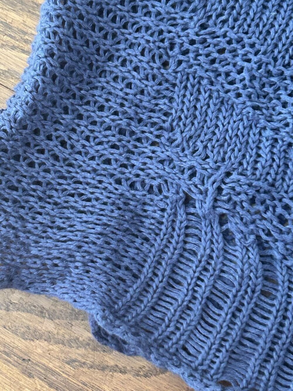 Eileen Fisher Blue Angel Cotton Metallic Stitch Crochet Sweater Top Size Small - Picture 10 of 13